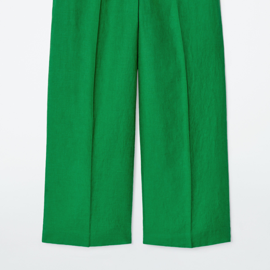 COS Straight-Leg Tailored Linen Trousers – Green
