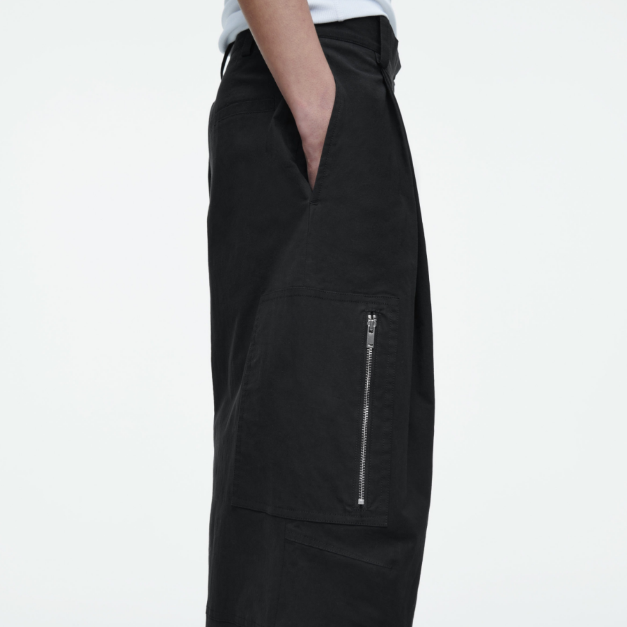 COS Utility Barrel Leg Cargo Trousers – Black