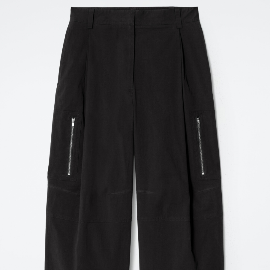 COS Utility Barrel Leg Cargo Trousers – Black