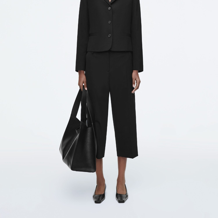 COS Wool Blend Capri Trousers – Black