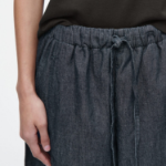 COS Relaxed Barrel Leg Denim Drawstring Trousers – Dark Blue