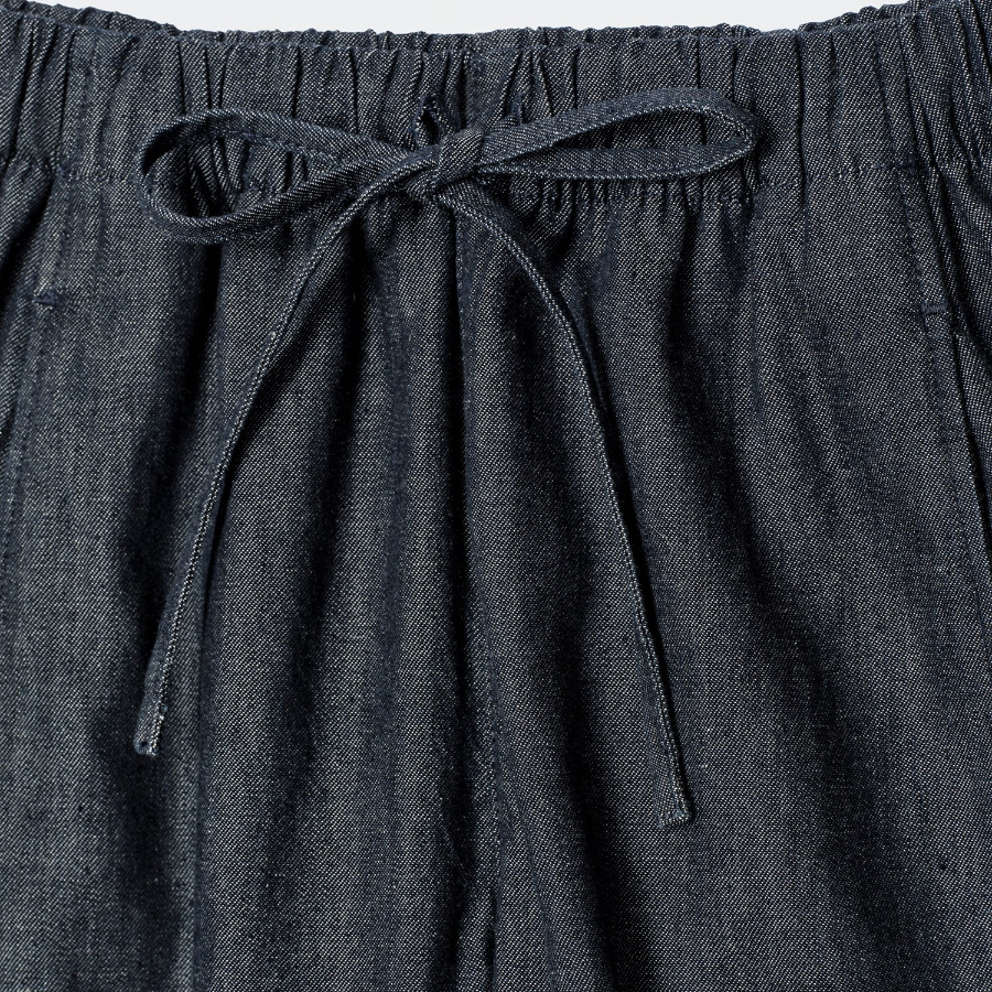 COS Relaxed Barrel Leg Denim Drawstring Trousers – Dark Blue