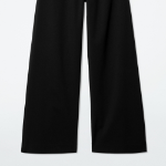 COS Wide Leg Cotton Trousers – Black