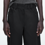 COS Wide Leg Cotton Trousers – Black