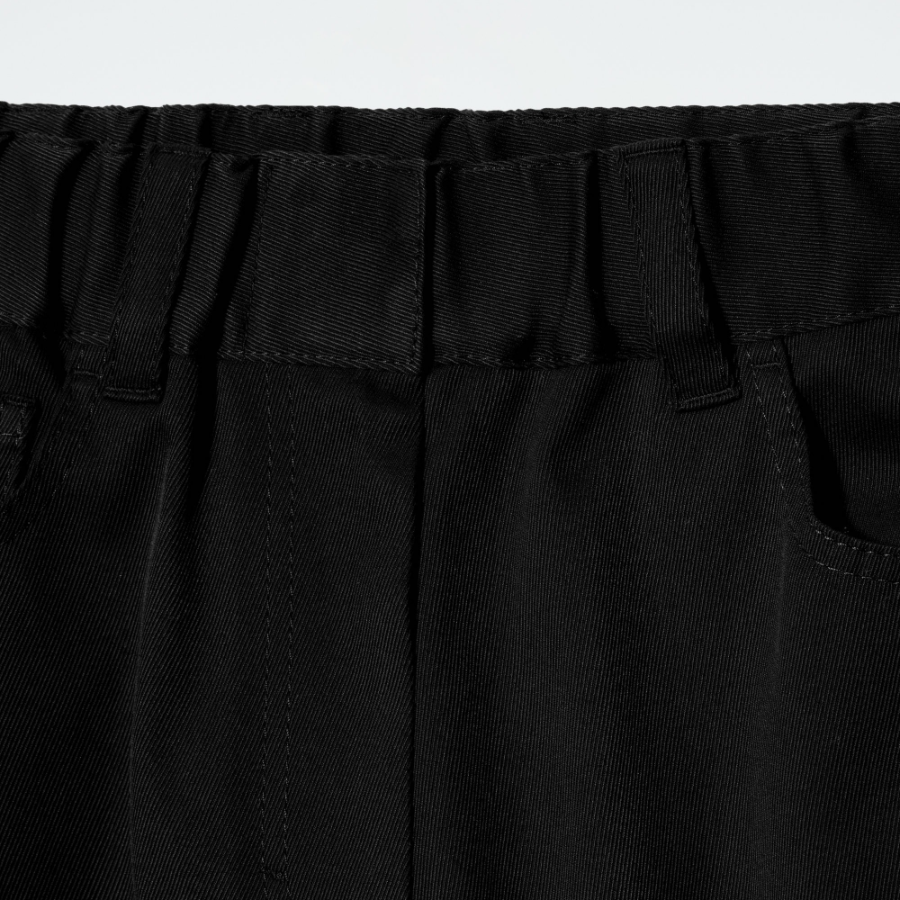 COS Wide Leg Cotton Trousers – Black