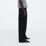 COS Relaxed Cotton Wide Leg Trousers – Navy
