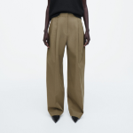 COS Relaxed Cotton Wide-Leg Trousers – Khaki