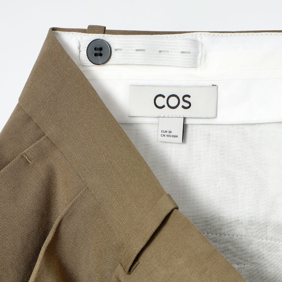 COS Relaxed Cotton Wide-Leg Trousers – Khaki