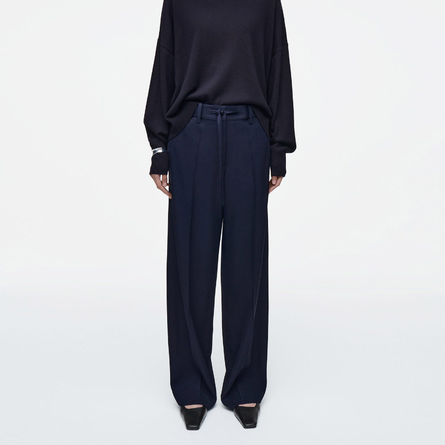 COS Drawstring Straight-Leg Trousers – Navy