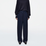 COS Drawstring Straight-Leg Trousers – Navy