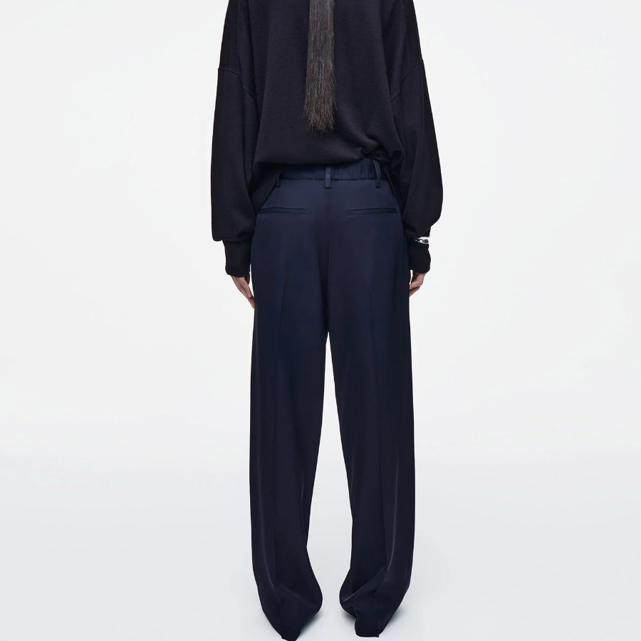 COS Drawstring Straight-Leg Trousers – Navy