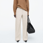 COS Wide-Leg Cotton Trousers – Light Beige