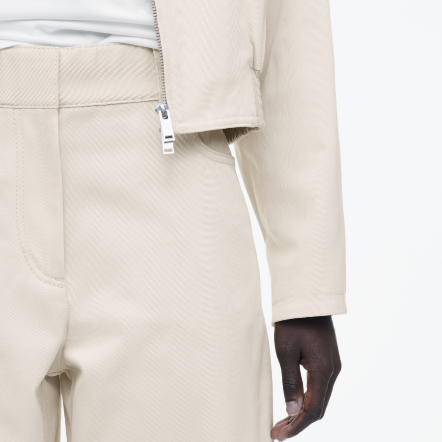 COS Wide-Leg Cotton Trousers – Light Beige