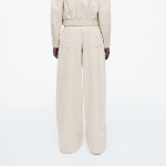 COS Wide-Leg Cotton Trousers – Light Beige