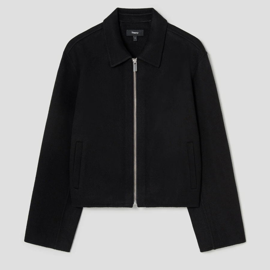 Theory Women Double Wool-Cashmere Blouson Jacket - Black