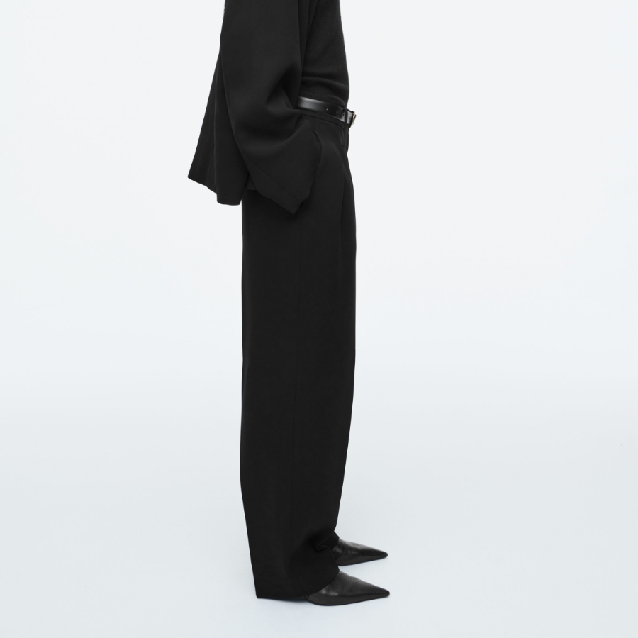 COS Fluid Tailored Straight Leg Trouser – Black