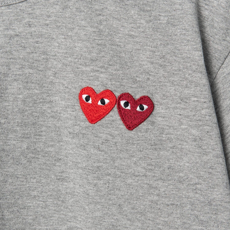 PLAY COMME des GARÇONS Double Heart Wappen T-Shirt — Navy