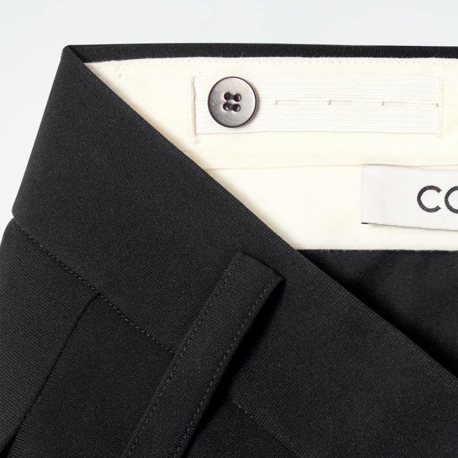 COS Fluid Tailored Straight Leg Trouser – Black