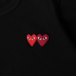 PLAY COMME des GARÇONS Double Heart Wappen T-Shirt — Navy
