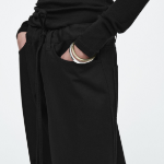 COS Wide Leg Drawstring Trouser – Black