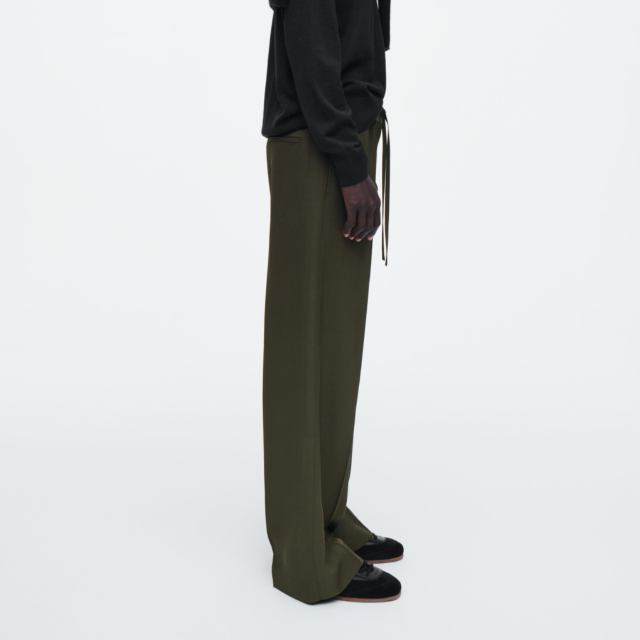 COS Drawstring Straight Leg Trouser – Khaki