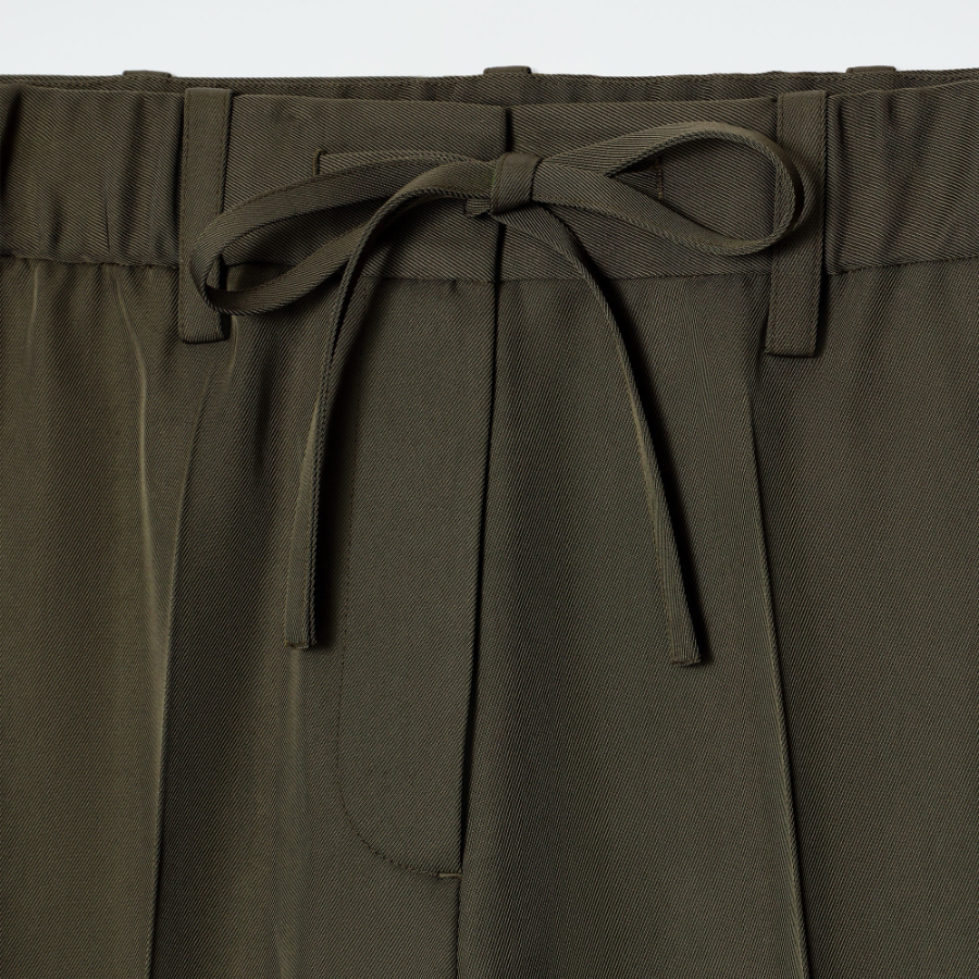 COS Drawstring Straight Leg Trouser – Khaki
