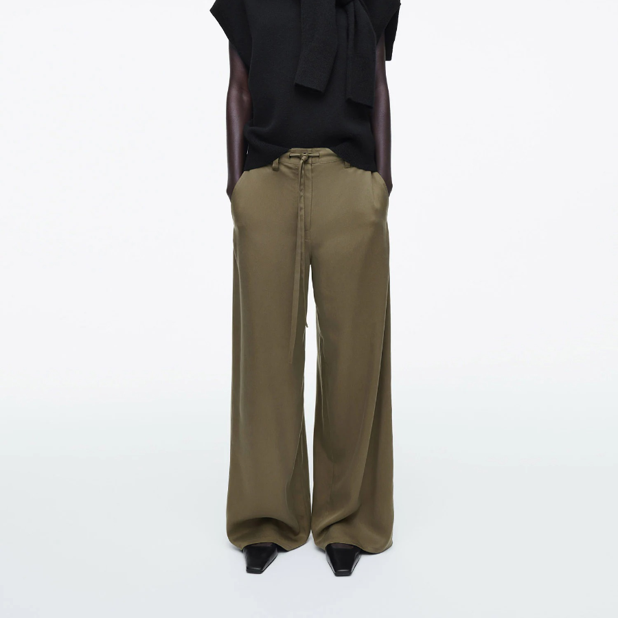 COS Tie Detail Wide Leg Trouser – Khaki