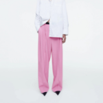 COS Relaxed Twill Wide Leg Trouser – Pink