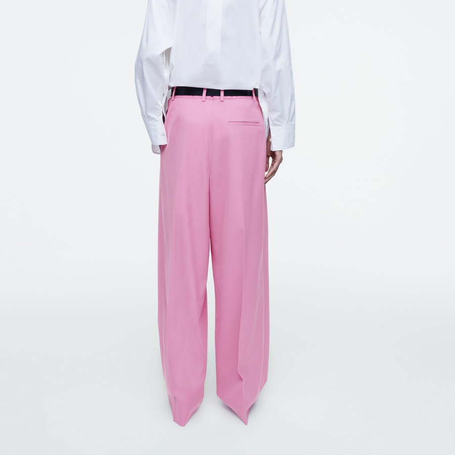 COS Relaxed Twill Wide Leg Trouser – Pink