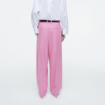 COS Relaxed Twill Wide Leg Trouser – Pink
