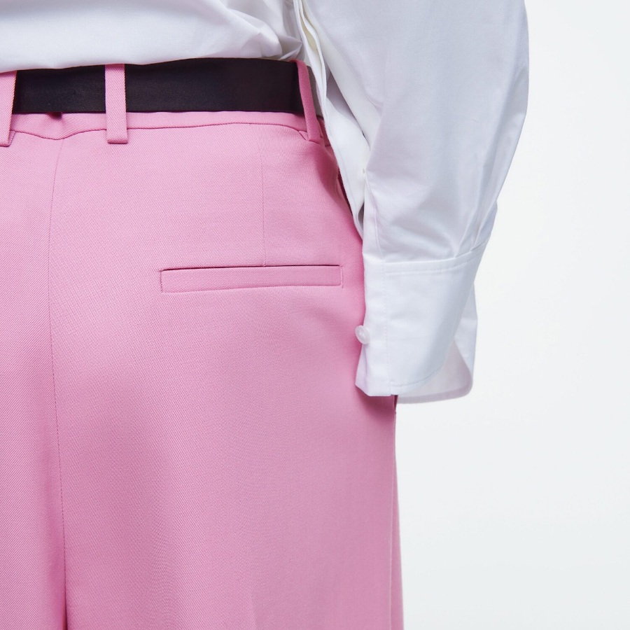 COS Relaxed Twill Wide Leg Trouser – Pink