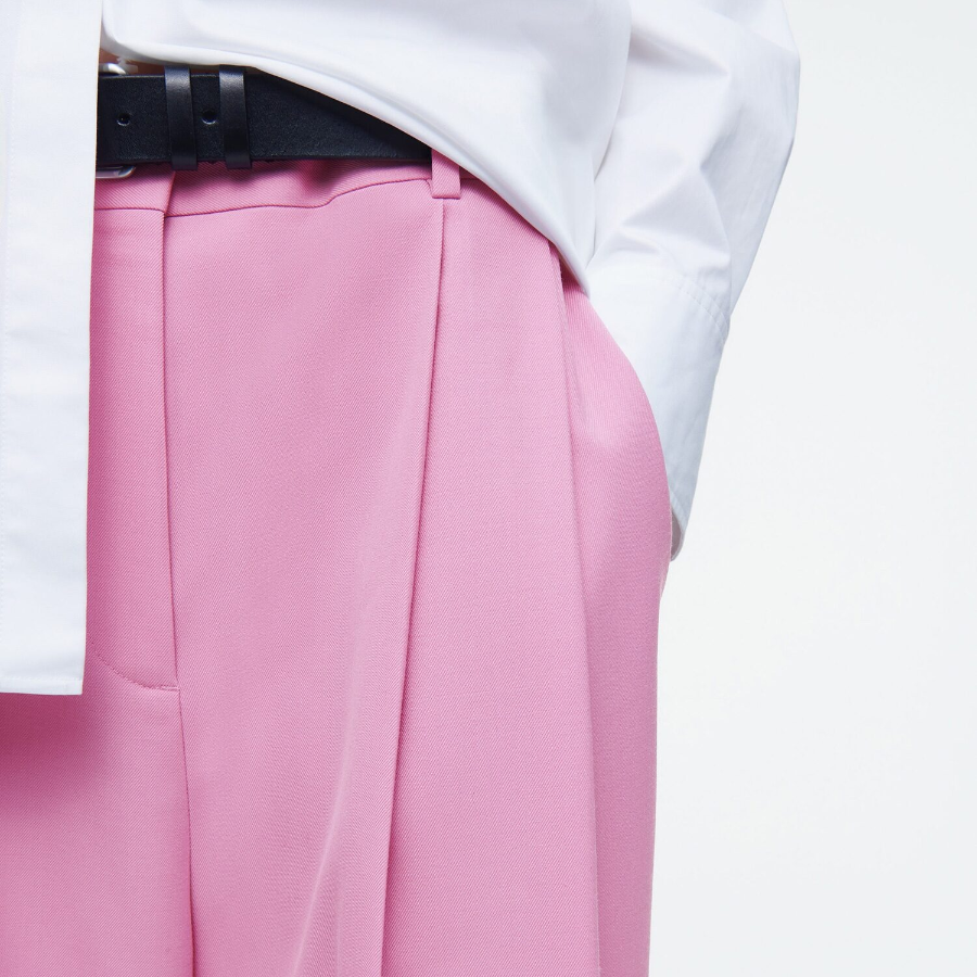 COS Relaxed Twill Wide Leg Trouser – Pink