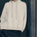 KUHO Cotton Blend Hooded Sweatshirt – Ivory