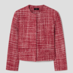 Theory Women Melange Tweed Pocket Jacket - Red Multi