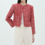 Theory Women Melange Tweed Pocket Jacket - Red Multi
