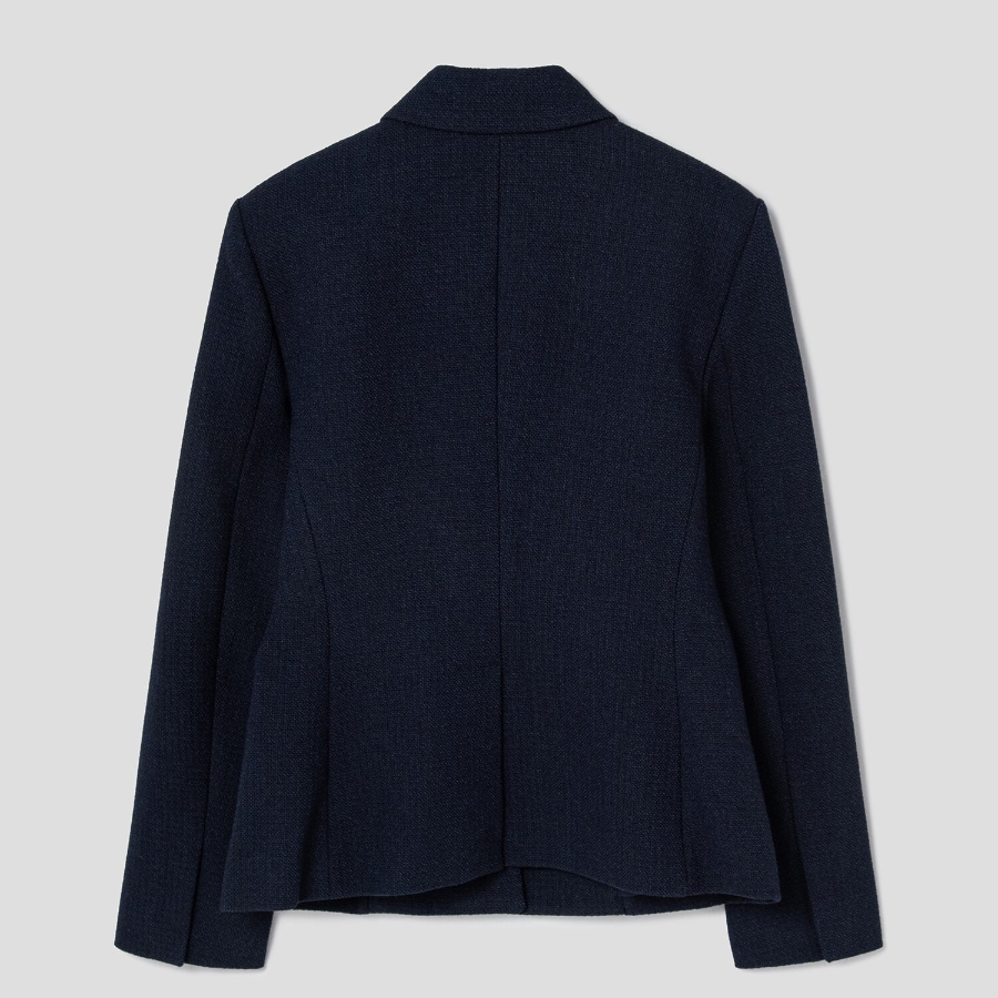 Theory Women Classic Tweed Military Jacket - Navy Multi