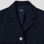 Theory Women Classic Tweed Military Jacket - Navy Multi
