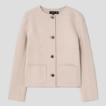 Theory Women Twill Double Wool Straight Jacket - Camel Multi