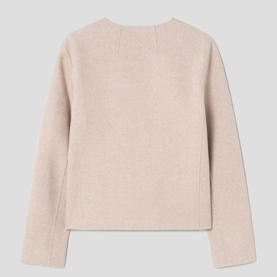 Theory Women Twill Double Wool Straight Jacket - Camel Multi