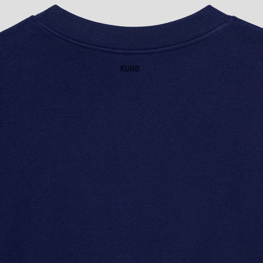 KUHO Cotton Blend Round Neck Sweatshirt - Navy