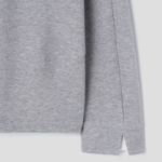KUHO Knit Detail V-Neck T-Shirt - Grey