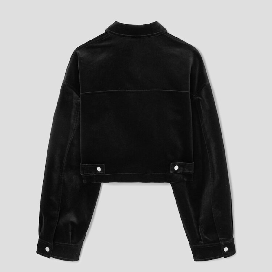 Theory Women Stretch Velvet Aline Zip Jacket - Black