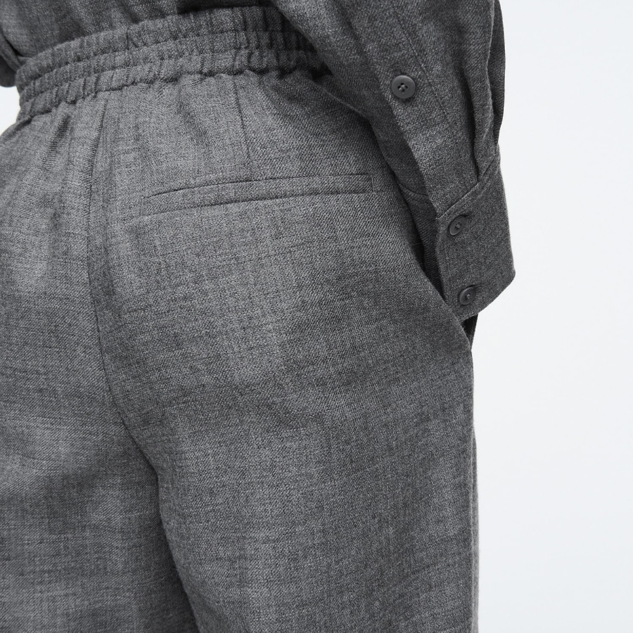 COS Elastic Wool Flannel Trouser – Grey Melange