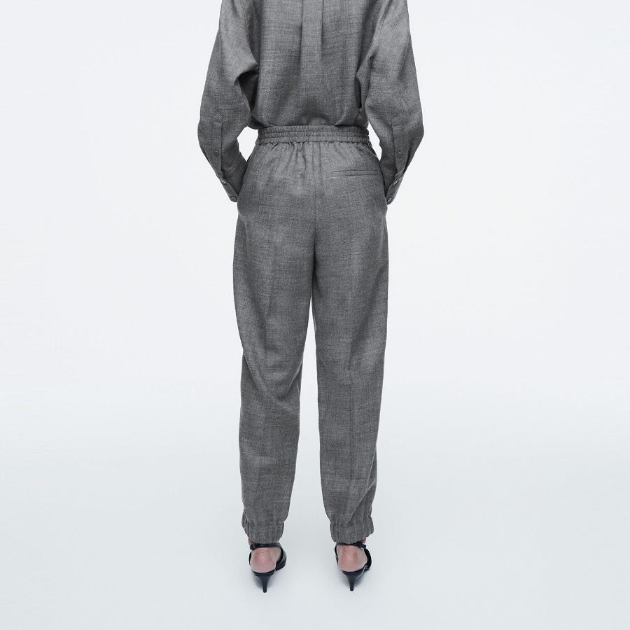 COS Elastic Wool Flannel Trouser – Grey Melange