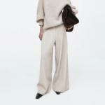 COS Relaxed Wool Blend Wide-Leg Trouser – Light Beige