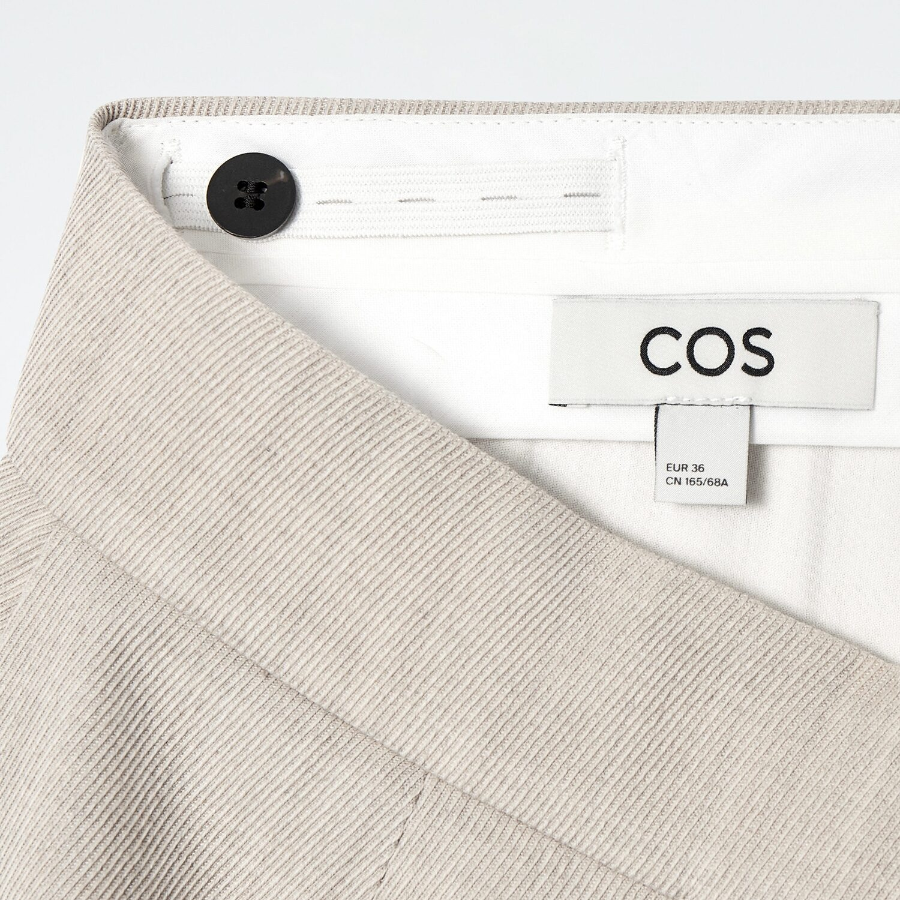 COS Relaxed Wool Blend Wide-Leg Trouser – Light Beige