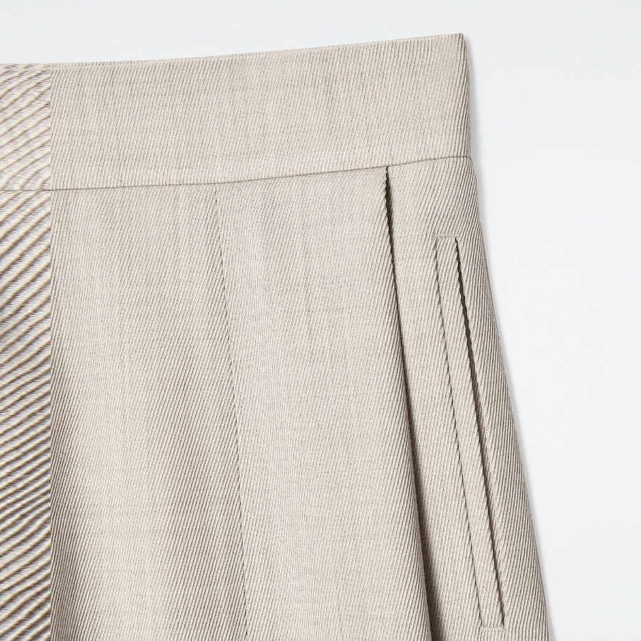COS Relaxed Wool Blend Wide-Leg Trouser – Light Beige