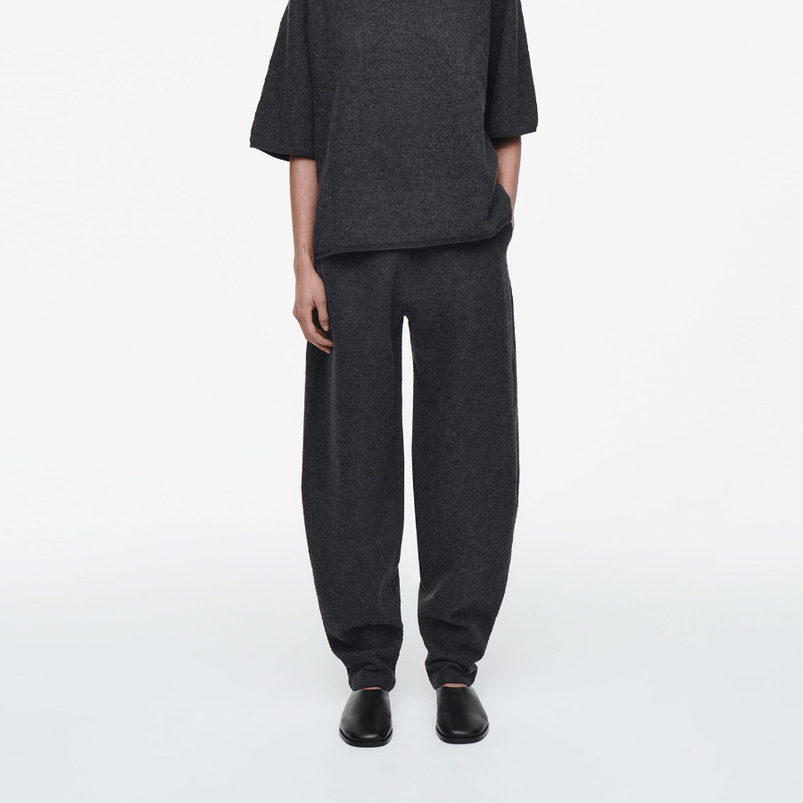 COS Boiled Merino Wool Trouser – Charcoal Melange