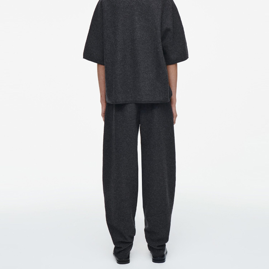 COS Boiled Merino Wool Trouser – Charcoal Melange