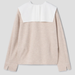 KUHO Knit Detail V-Neck T-Shirt - Ivory